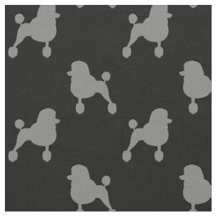 Fancy Standard Poodle Dog Silhouettes Pattern Fabric
