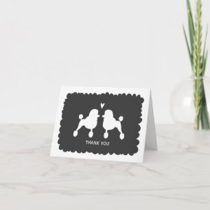 Fancy Standard Poodles Wedding Thank You Card