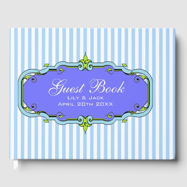 Fancy Striped Guest Book (Front)