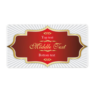 Fancy Style Jam Jelly Label Red