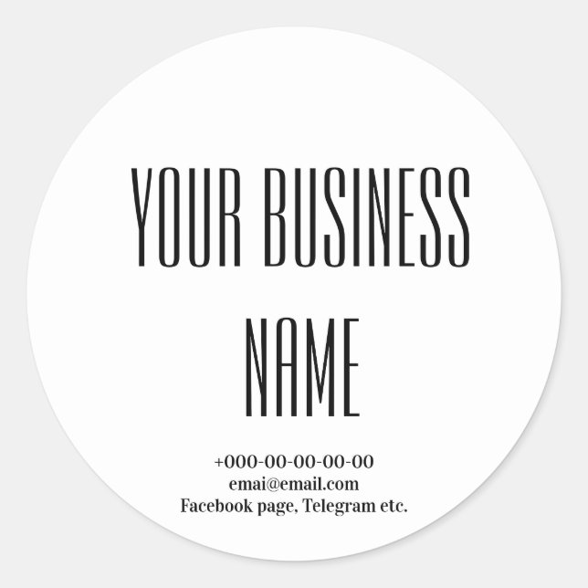 Fancy style stylish cafe, bakery, catering classic round sticker (Front)