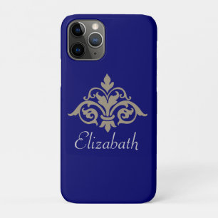 Fancy Stylish and Elegant Damask Monogram iPhone 11 Pro Case