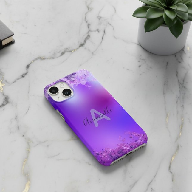 Fancy Stylish Violet Purple Modern Glam Glittery Case-Mate iPhone Case (Creator Uploaded)