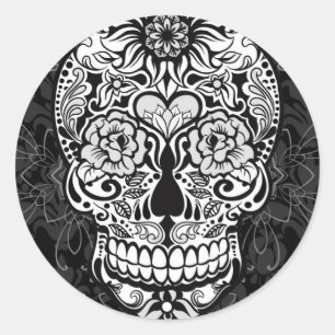 Fancy Sugar Skull Day of the Dead Sticker