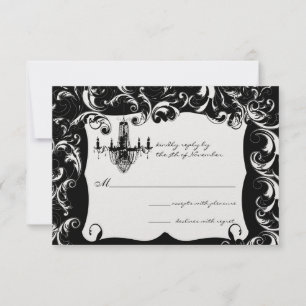 Fancy Swirl Chandelier Wedding Invitation