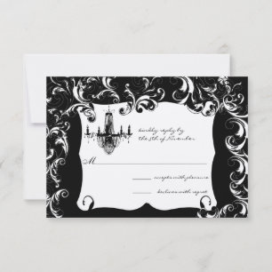 Fancy Swirl Chandelier Wedding Invitation