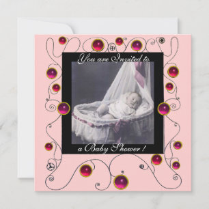 FANCY SWIRLS BABY SHOWER MONOGRAM,photo template