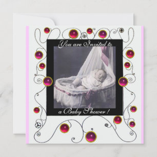 FANCY SWIRLS BABY SHOWER MONOGRAM,photo template