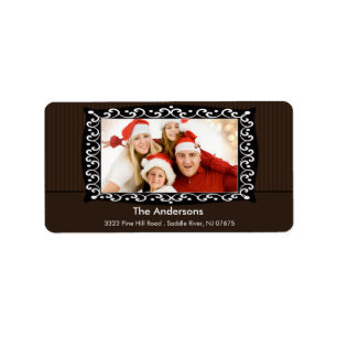 Fancy Swirls Frame PHOTO Return Address Label