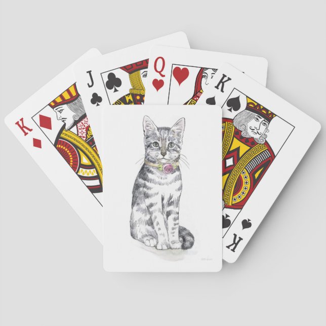 Fancy Tabby Cat Playing Cards (Back)