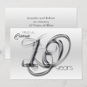 Fancy Tin 10th Wedding Anniversary Invitation