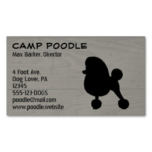 Fancy Toy Poodle Silhouette Magnetic Business Card
