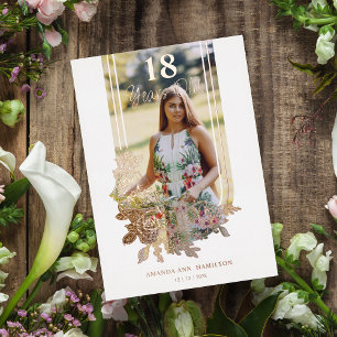 Fancy Trendy Arch Floral Birthday Party Photo