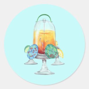 Fancy Tropical Drink for Chickens Classic Round Sticker
