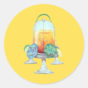 Fancy Tropical Drink for Chickens Classic Round Sticker