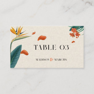 Fancy Tropical Flowers Wedding-Place Card