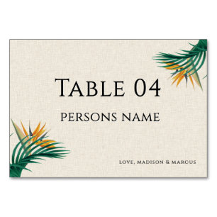 Fancy Tropical Flowers Wedding Place Card 2