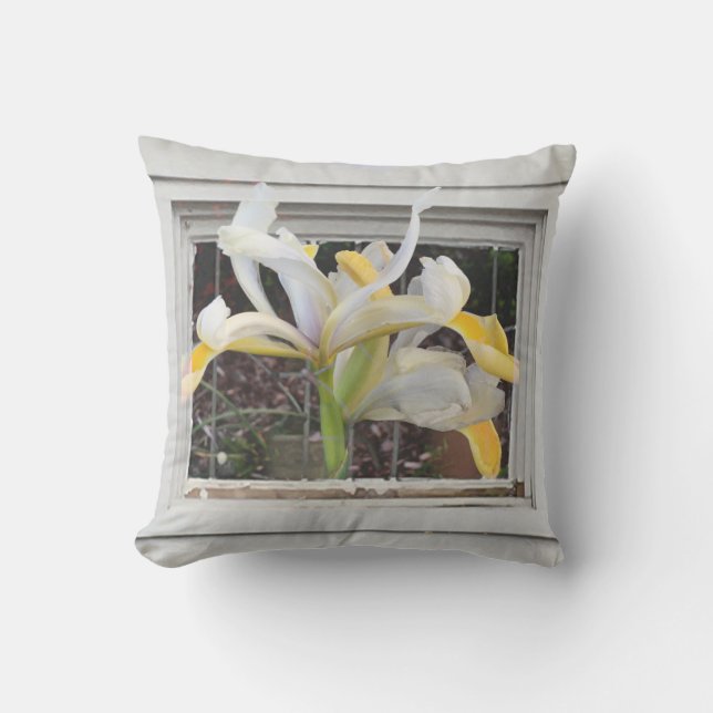 Fancy Tulip in Window Photo Throw Pillow (Front)