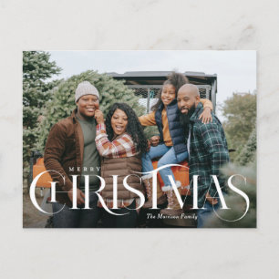 Fancy Type Merry Christmas Photo Holiday Postcard