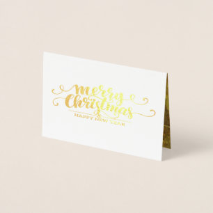 Fancy  typography   -  luxury  Christmas golden Foil Card