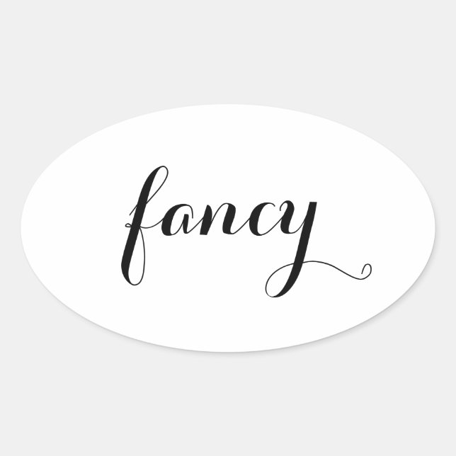 Fancy Typography Oval Sticker (Front)