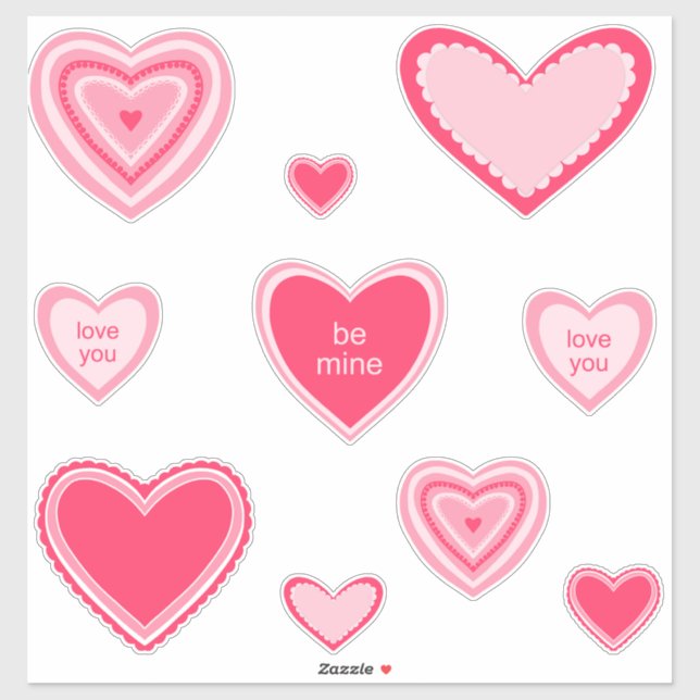 Fancy Valentine Heart stickers (Sheet)