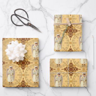 Fancy Victorian Angel Wrapping Paper Sheet