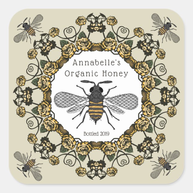 Fancy Victorian Honey Label Personalise (Front)