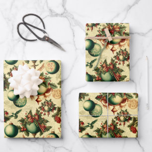 Fancy Victorian Ornaments   Wrapping Paper Sheet