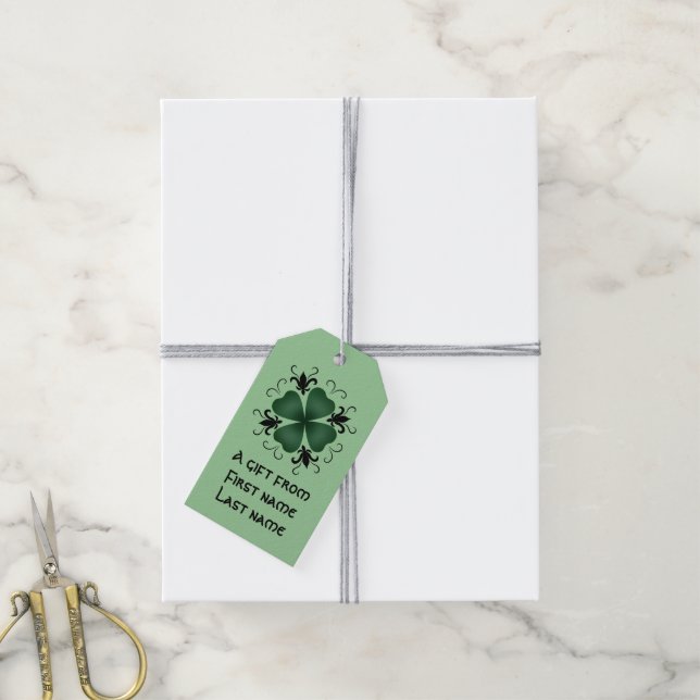 Fancy victorian shamrock gift tags (With Twine)