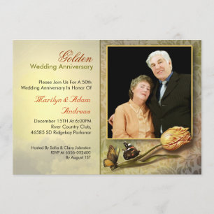 fancy vintage 50th wedding anniversary invitations