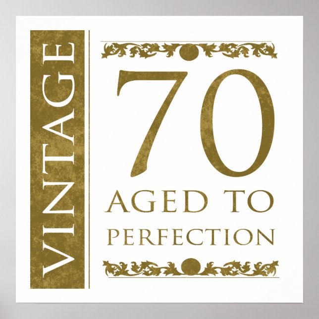Fancy Vintage 70th Birthday Poster (Front)