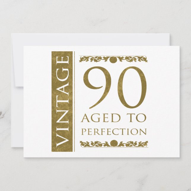 Fancy Vintage 90th Birthday Card (Front)