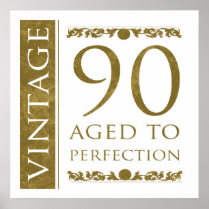 Fancy Vintage 90th Birthday Poster
