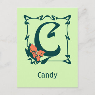 Fancy vintage art nouveau letter C Postcard