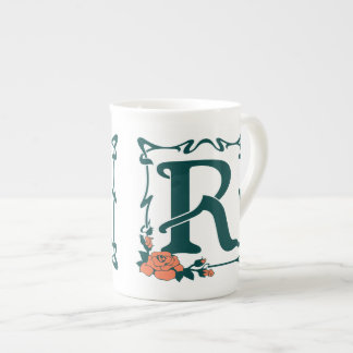 Fancy vintage art nouveau letter R Bone China Mug