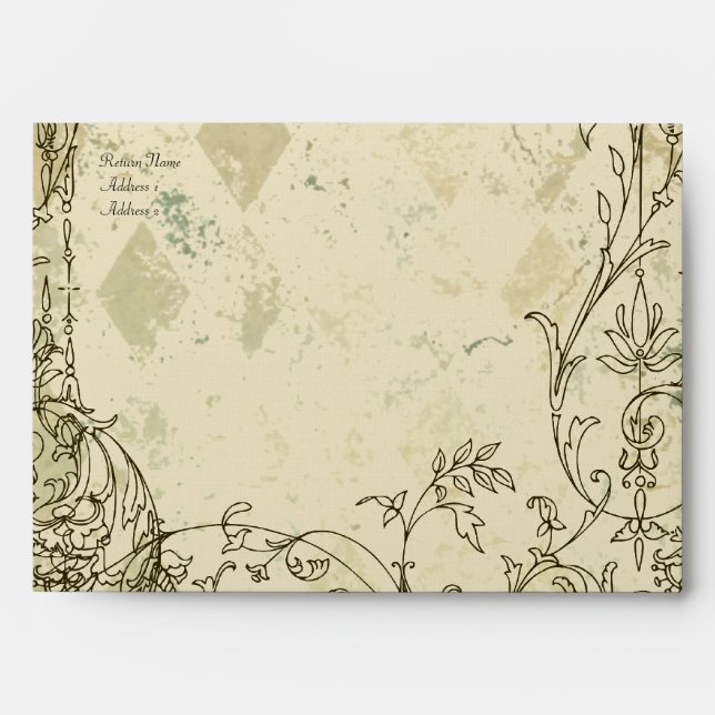 Fancy Vintage Italian Verdigris Envelopes (Front)