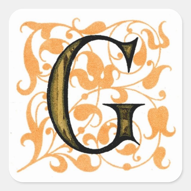 Fancy Vintage Monogram ‘G’ - Sticker (Front)