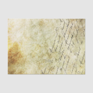 Fancy Vintage Script on Old Parchment Style Tissue Paper