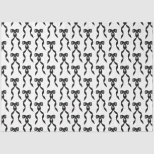 Fancy Watercolor Black Bow Pattern Tissue Paper