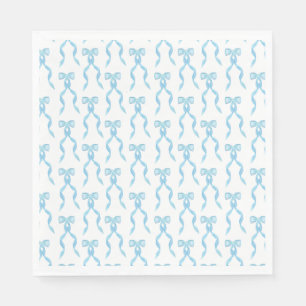 Fancy Watercolor Blue Bow Pattern Napkin