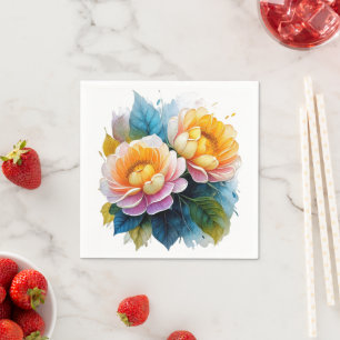 Fancy Watercolor Floral Napkin