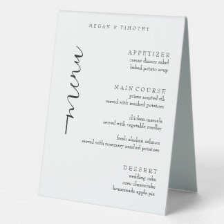Fancy Wedding Menu