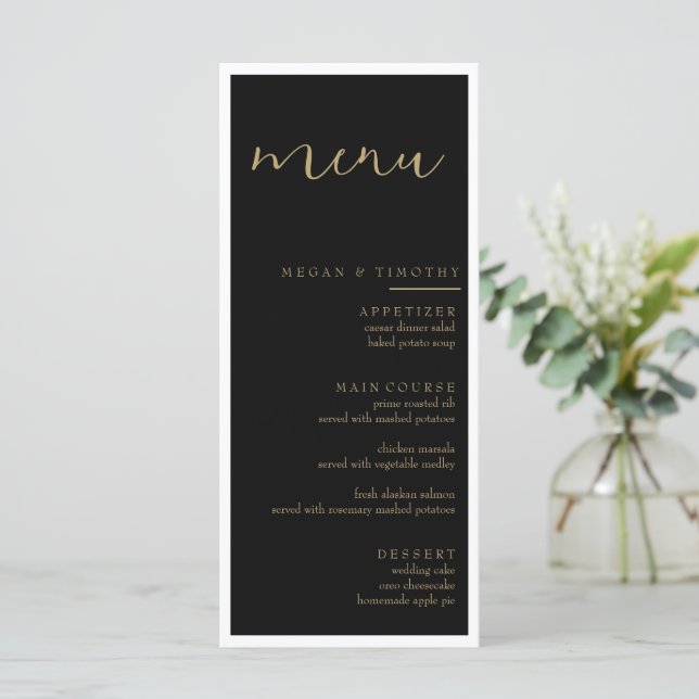 Fancy Wedding Menu  (Standing Front)