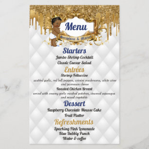 Fancy White Gold Drip Glitter African Prince Menu