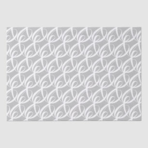 Fancy White Togetherness Symbol on Silver Wedding Tissue Paper