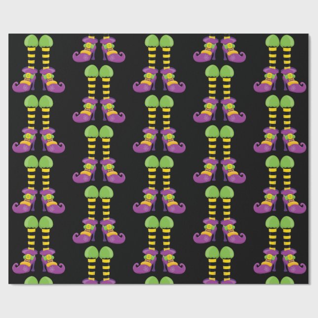 Fancy Witch Feet Pattern Wrapping Paper (Flat)