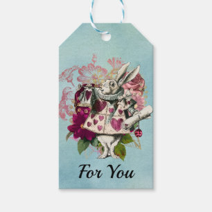 Fancy Wonderland White Rabbit   Gift Tags