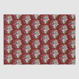 Fancy Wonderland White Rabbit On Red Tissue Paper