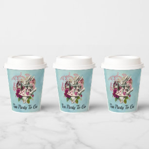Fancy Wonderland White Rabbit  Tea Party To Go Paper Cups